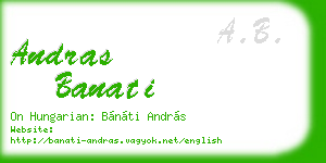 andras banati business card